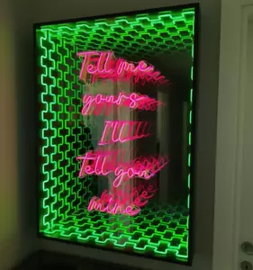 Custom 3D Inifinity Mirror Sign,Neon Sign Decor,Infinity LED logo Neon Mirror - Picture 1 of 24