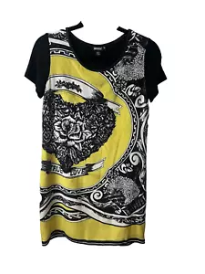 DKNY Shift Dress | Black, Yellow & White | Graphic Design | Short Sleeve | XS - Picture 1 of 7