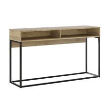 Casabianca Furniture Noa Console Table In Oak Melamine With Black Painted Metal 