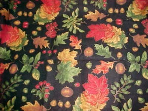 Cranston VIP Cotton 44 Inch Fabric - Autumn Leaves and Nuts - 1 1/2 yards - Picture 1 of 1