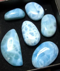 BEAUTIFUL170CT06PCS OF NATURAL LARIMAR STONES FROM DOMINICAN REPUBLIC - Picture 1 of 12