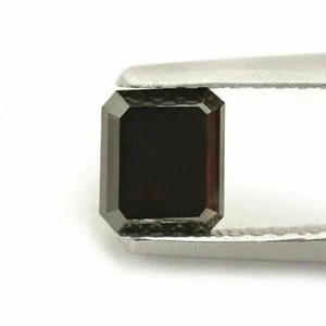 1 pieza de diamante negro talla esmeralda natural para anillo de compromiso... - Bild 1 von 3
