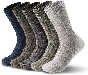 3,6 Pairs Mens Thick Heavy Duty Wool Socks Work Hiking Boot Winter Thermal socks - Picture 1 of 6