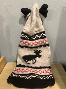 Chilly Dog 100% Wool Reindeer Dog Sweater Ears SMALL 10lb -14lb Dog Clothes - Picture 1 of 4
