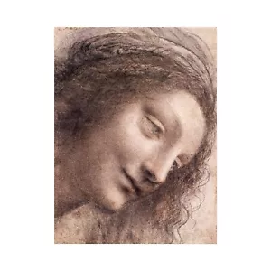 Leonardo da Vinci, The Head of the Virgin, Lustre Canvas Print, 24" x 32" - Picture 1 of 10