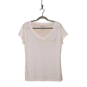 True Religion 60 $ Flügelärmel U-Ausschnitt Grafik T-Shirt weiß Large - Bild 1 von 5