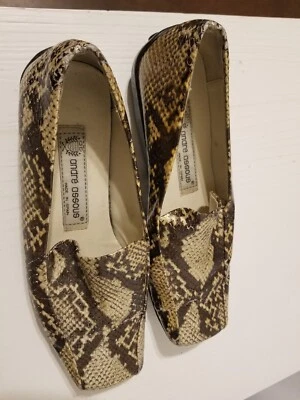 Andre Assous Snake Print Flat Shoes in Brown - Image 1 of 4
