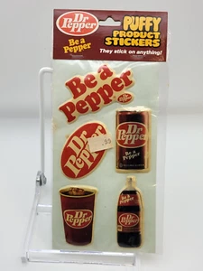 Vtg 80s Puffy Stickers Dr. Pepper Soda Pop Gordy International 1982 Be A Pepper - Picture 1 of 9
