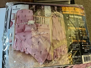 Falda de cama rosa marrón Buckmark para cuna Kimlor nueva en paquete - Imagen 1 de 4