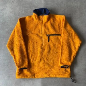 L.L Bean Sherpa Fleece Womens Small Half Zip Made In USA Vintage Jumper, Orange - Picture 1 of 10