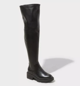 Damen Everest Overknee Stretch Stiefel schwarz - Wild Fable - Größe 7,5 - Bild 1 von 3