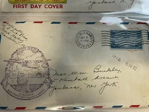 REDUCED US FDC VERY RARE FIRST FLIGHT C20 AIRMAIL HONOLULU, TRANS -PACIFIC - Picture 1 of 2