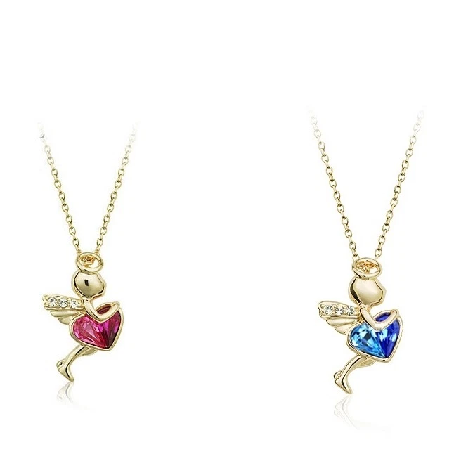 Engel Anhänger + Kette Glücksbringer Glücksengel mit Herz tolles Geschenk Liebe - Bild 1 von 1