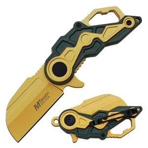 M-Tech 6" Spring Assisted  Green Tactical Cleaver EDC Sharp Pocket Knife. - Picture 1 of 3