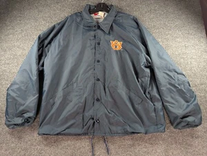 VTG Auburn Tigers Jacket Mens XL Gray Swingster Made in USA Snap Windbreaker - Picture 1 of 11
