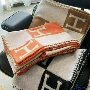 Wool Cashmere Plaid Blanket Soft Pillow Shawl Bed, Couch, Sofa Throw Blankets UK - Picture 1 of 34