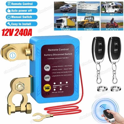 12V 240A Doppelte Fernbedienung Automatisch Auto Batterie Trennschalter Schalter - Bild 1 von 4