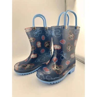 NUEVO SIN ETIQUETAS: Botas de lluvia para niños pequeños Disney Mickey Mouse Foto 1 de 4