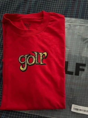 GOLF WANG Wonder Tee Red Gold UNWORN with bag Tyler the Creator shirt LARGE - Image 1 of 4