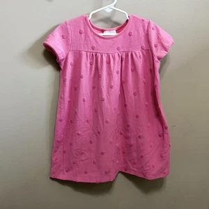 Hanna Andersson pink chenille polkadot tunic dress girl 120cm 6/7 - Picture 1 of 3