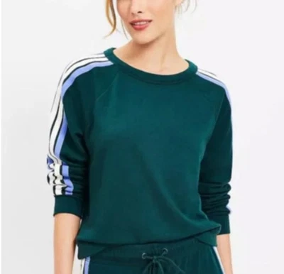 Loft Lou & Grey 侧条纹舒适棉质毛圈运动衫中号 — 第 1/3 张图片