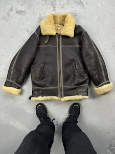 Vintage B-3 Jacket US Army Style Sheepskin Jacket Mens Size XL - Picture 1 of 6