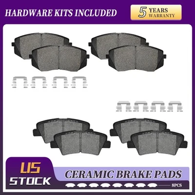 Front & Rear Ceramic Brake Pads For Hyundai Sonata Kia Soul EV Cadenza 2014-2016 - Image 1 of 4