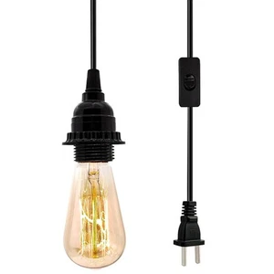 Plug in Hanging Light Kit, Industrial Pendant Lighting Fixture, E26 E27 Retro... - Picture 1 of 7