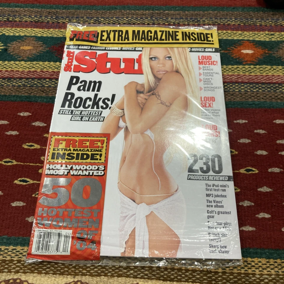 PAMELA  ANDERSON ApriL 2004 STUFF Magazine Sealed New THE ROOTS / PERRY FARRELL Foto 1 de 2