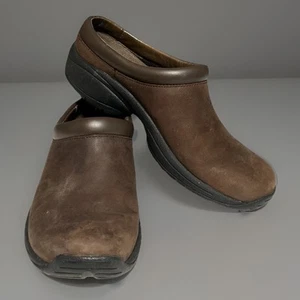 Merrell Womens Slip On ShoesSz 7.5 Brown Suede Air Cushion Clog Mule - Picture 1 of 13