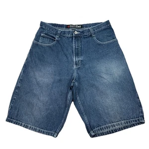 Pantaloncini jeans vintage Southpole uomo taglia 34 denim sbiadito larghi skater grunge Y2K - Foto 1 di 5