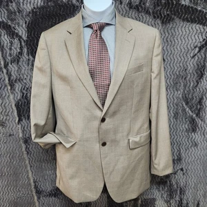 Charles Tyrwhitt Blazer Mens 42L Tan Wool Slim Fit Super 110s Sport Coat - Picture 1 of 19