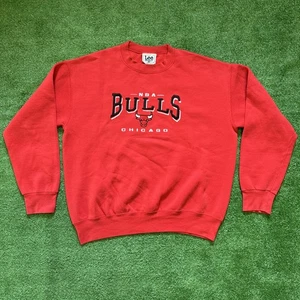 Sudadera De Colección Chicago Bulls Cuello Redondo Para Hombre Grande Roja Bordada Años 90 NBA - Imagen 1 de 8
