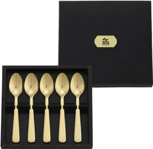 Gold Teaspoons Coffee Spoons Set 5pcs, Premium Stainless steel  - Picture 1 of 2