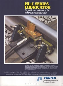 Portec Railway Maintenance Products 1991 anuncio impreso serie HL-1 lubricador vía - Imagen 1 de 1