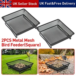Metal Hanging & Ground Bird Seed & Nut Feeder Tray (Pack of 2) Garden Wild Birds - Picture 1 of 9