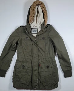 Levi Strauss Damen XS olivgrün Parka Sherpa Jacke Kapuze Arbeitsjacke      - Bild 1 von 7