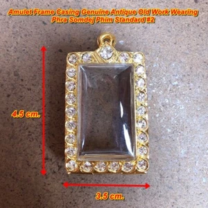 Amulet Frame Casing Genuine Antique Old Work Wearing Phra Somdej Phim Standard 2 - Picture 1 of 10