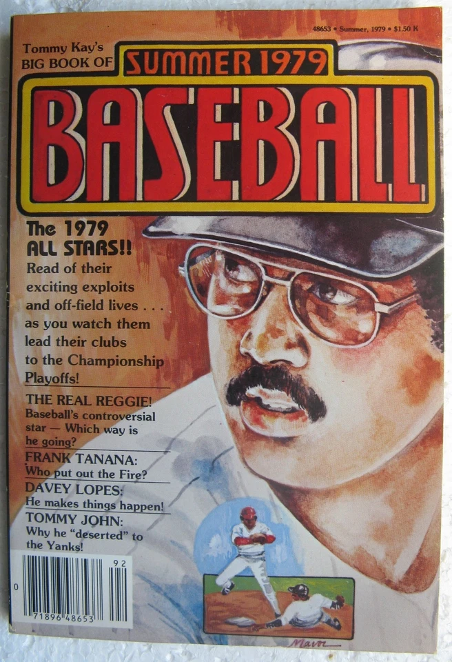  Reggie Jackson en portada del Gran Libro de Béisbol 1979 de Tommy Kay's Summer Foto 1 de 3