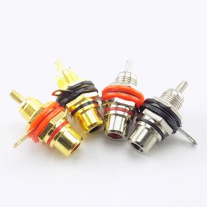 2 piezas conector de enchufe hembra de audio RCA conector de montaje de panel de chasis adaptador enchufe de terminal - Imagen 1 de 7