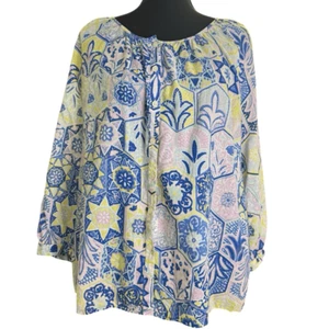 Talbots Mujer Multicolor Estampado 100% Algodón Suave Cómodo Talla L Cool a - Imagen 1 de 5
