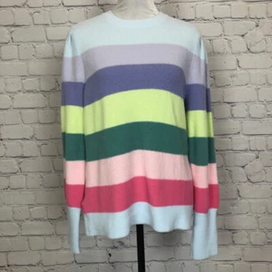 NWT LOFT Rainbow Stripe Sweater Size L - Picture 1 of 7