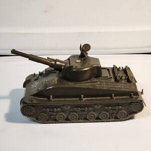 Vintage ELDON Plastic WW2 Combat Tank US Army Military Toy Soldier w/Commander 