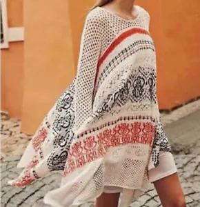 Anthropologie Sleeping On Snow Sweater Dress size L Risen Sun asymmetrical Hem - Picture 1 of 19
