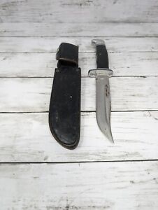 Vintage Buck Knive 119 Fixed Blade Hunting Knife, 5-3/4" Blade with Sheath
