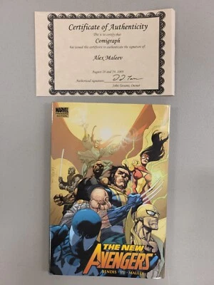 New Avengers Vol 6 Marvel Premiere Hardcover SIGNED by Alex Maleev w COA - Image 1 of 4