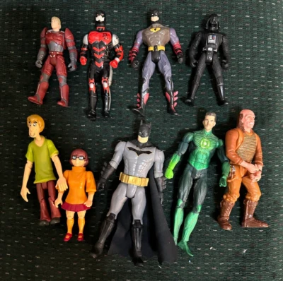 9 Action Figures, Starwars, Daredevil, batman, green lantern, - image 1 of 2