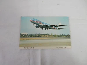 Postcard Of An American Airlines Boeing 747 Taking Off From LAX - Picture 1 of 2