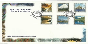 New Zealand - "LAKES ~ MOUNTAINS ~ NATURE ~ 1996 DEFINITIVE ISSUE" FDC ! - Picture 1 of 7
