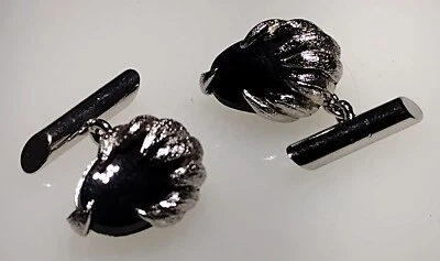 Gemelos basculantes de una cara vintage tono plata cromo negro vidrio c 1950 Foto 1 de 3